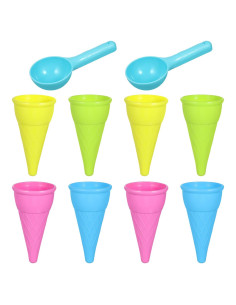 Conjunto de Juguetes de Playa Kisangel - 10 Conos de Helado y Cucharas