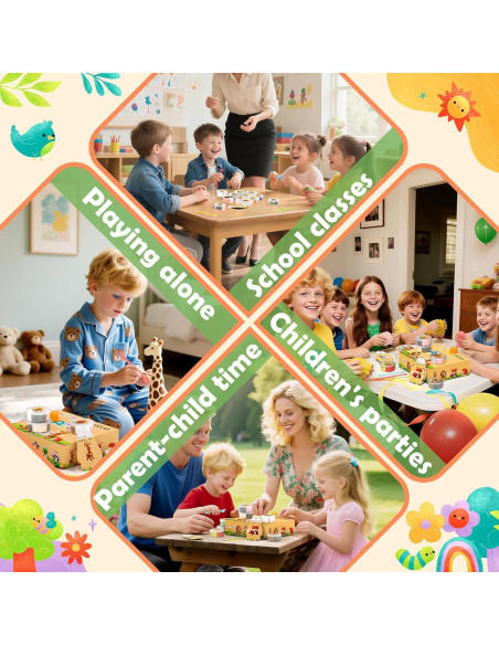 Kit de Arcilla Secada al Aire Aestd-ST - Tema Animal, 12 Cajas