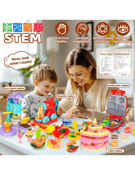 Conjunto de Plastilina 4-en-1 Pickuparts 87 Piezas para Niños