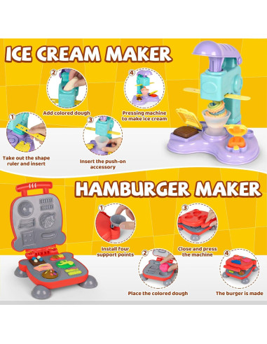 Conjunto de Plastilina 4-en-1 Pickuparts 87 Piezas para Niños