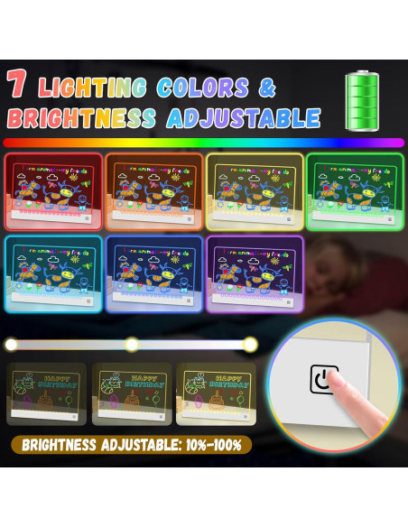 Tabla de Dibujo LED YONHAN 27.9x35.6cm Recargable Multicolor