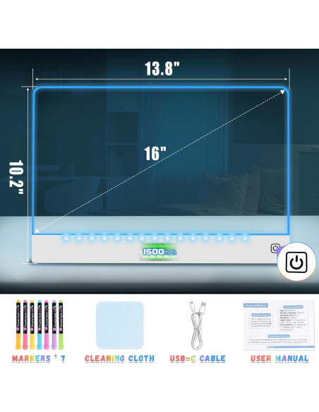 Tabla de Dibujo LED YONHAN 27.9x35.6cm Recargable Multicolor