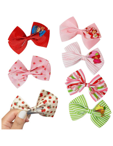 Clips de Pelo de Cocodrilo LUV HER - Pastel de Fresa - 7 Piezas - 10.16 cm - Antideslizantes