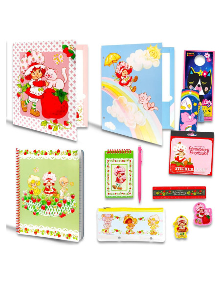 Conjunto Escolar Strawberry Shortcake - 14 Piezas para Niños