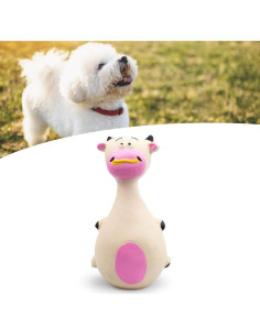 Juguete Interactivo para Perros TEUOPIOE Vaca Blanca Squeaky 2