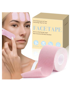 Cinta Facial Antienvejecimiento Rosa - Elevación y Arrugas
