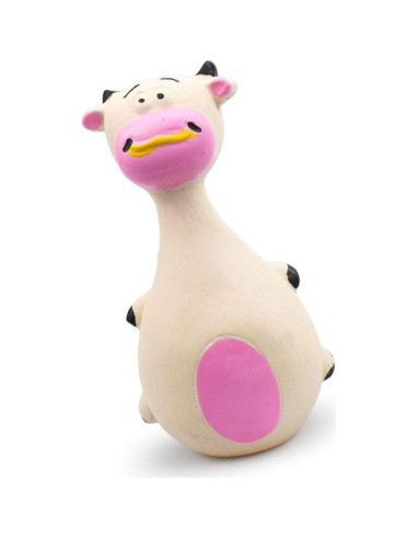 Juguete Interactivo para Perros TEUOPIOE Vaca Blanca Squeaky