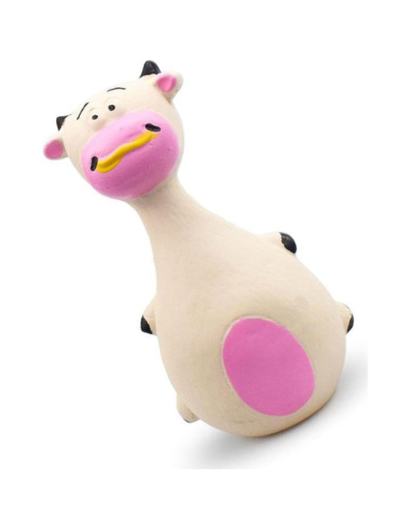 Juguete Interactivo para Perros TEUOPIOE Vaca Blanca Squeaky