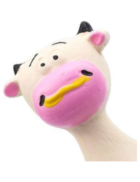 Juguete Interactivo para Perros TEUOPIOE Vaca Blanca Squeaky