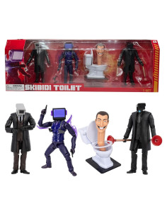 Figuras coleccionables Skibidi Toilet Deluxe 15.24 cm - 4 personajes