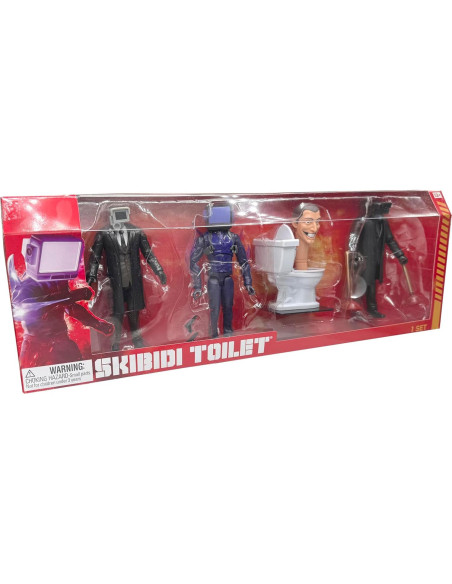 Figuras coleccionables Skibidi Toilet Deluxe 15.24 cm - 4 personajes