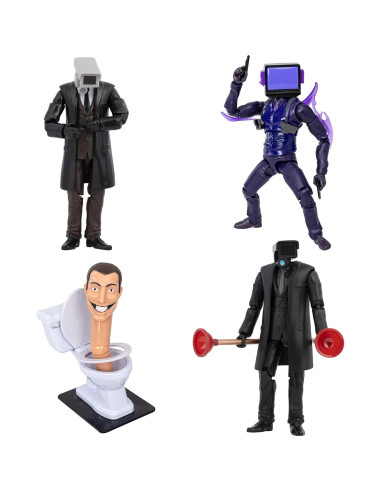 Figuras coleccionables Skibidi Toilet Deluxe 15.24 cm - 4 personajes