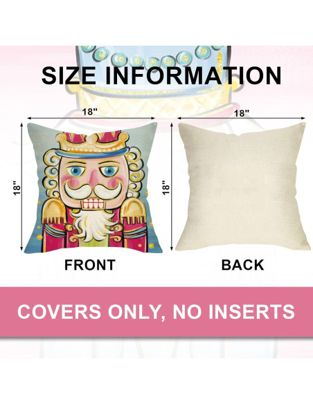 Funda de Cojín Decorativa Ussap Cascanueces 18x18 cm Pack de 4