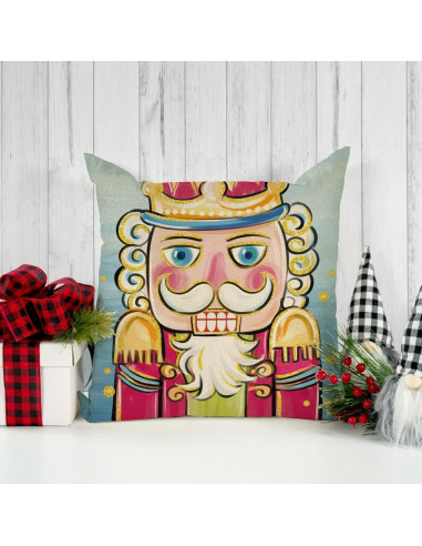 Funda de Cojín Decorativa Ussap Cascanueces 18x18 cm Pack de 4