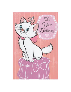 Tarjeta de Cumpleaños Los Aristogatos Marie - Rosa 12.7x19.1cm