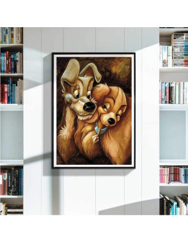 Kit de Arte de Diamante 5D Mejor Selección 30x40 cm Dama y Vagabundo