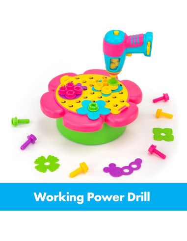 Juguete de Taladro Design & Drill Flower Power Educational Insights - 50 Piezas