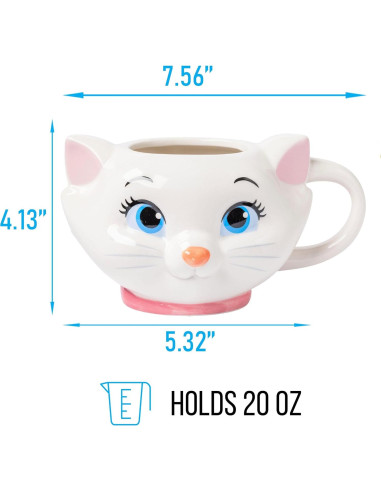 Taza Cerámica 3D Silver Buffalo Disney Aristocats Marie 590ml
