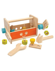Caja de herramientas de madera PlanToys 18 piezas para niños