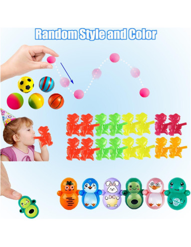 Set de 128 Juguetes Antiestrés para Fiesta y Aula - Rellenos de Piñata