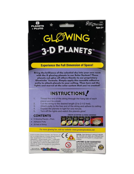 Grandes Exploraciones Planetas 3D Darice - Brillan en la Oscuridad