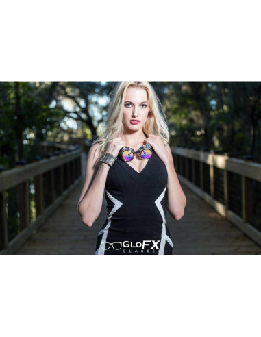 Gafas de Kaleidoscopio GloFX Chrome Ojo de Bicho - Rave