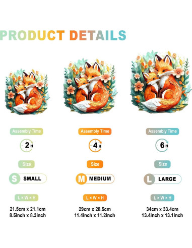 Rompecabezas de Madera DOCRAGI Zorro 100 Piezas 21.6x21.1 cm