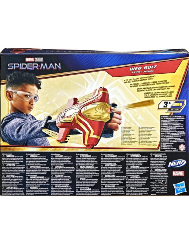 Blaster Web Bolt Spider-Man Hasbro con 3 Dardos Nerf - Juguete 5+