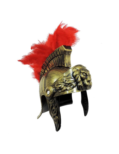 Casco Guerrero Romano Trojano con Cresta Roja - Adulto