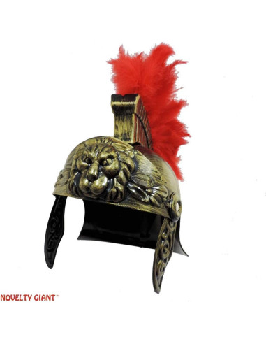 Casco Guerrero Romano Trojano con Cresta Roja - Adulto