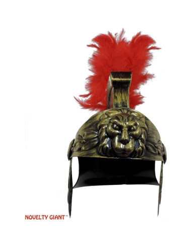 Casco Guerrero Romano Trojano con Cresta Roja - Adulto