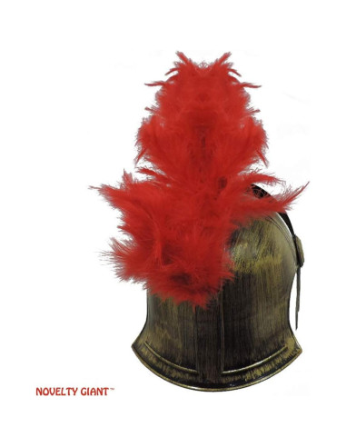 Casco Guerrero Romano Trojano con Cresta Roja - Adulto