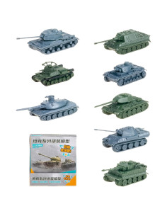 Set de 8 Modelos de Tanques 1:144 4D - T34, Tiger, Panther