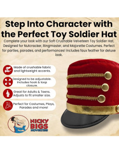 Sombrero de Soldado de Juguete Nicky Bigs Novelties Rojo/Negro 2