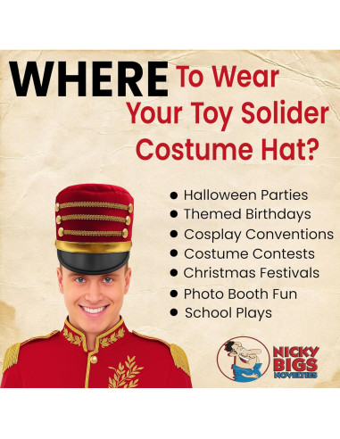 Sombrero de Soldado de Juguete Nicky Bigs Novelties Rojo/Negro