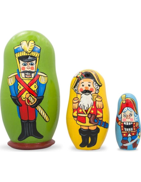 Set de 3 Muñecas Rusas Cascanueces BestPysanky 10.8 cm Set de 3 Muñecas Rusas Cascanueces BestPysanky 10.8 cm