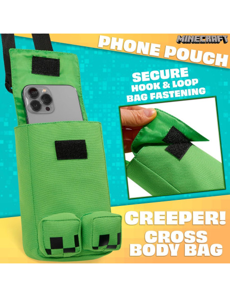 Bolsa Cruzada Minecraft para Teléfono Móvil con Correa Ajustable