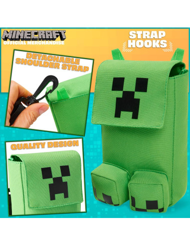 Bolsa Cruzada Minecraft para Teléfono Móvil con Correa Ajustable
