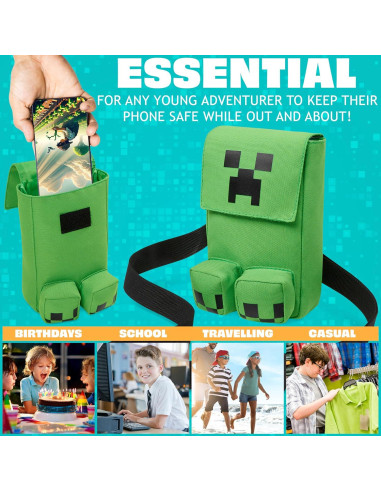 Bolsa Cruzada Minecraft para Teléfono Móvil con Correa Ajustable