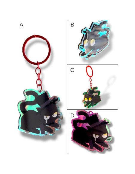 Llavero Acrílico Cat Klein Hecho a Mano 6.35x5.08cm