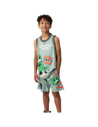 Conjunto Jersey y Pantalones Cortos Baloncesto Minecraft 8 Verde