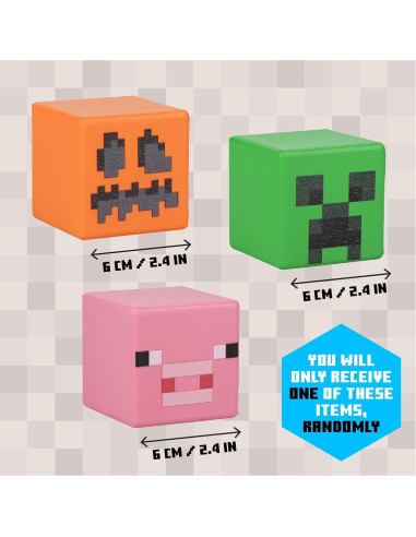Bloque de Estrés Minecraft Paladone - Juguete Sorpresa 6 cm