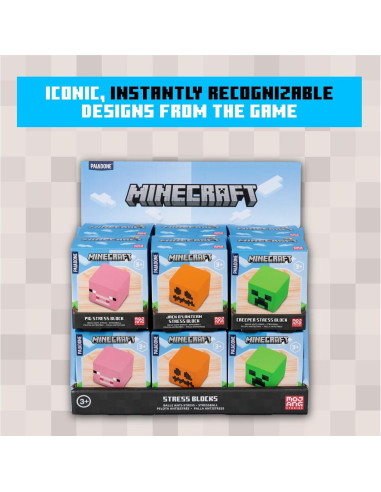 Bloque de Estrés Minecraft Paladone - Juguete Sorpresa 6 cm