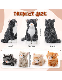Juguete de Peluche Gato Grande HyDren 34.9 cm con 4 Gatitos 2