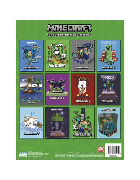Libro de Pósters de Minecraft Trends International 12 Pósters Libro de Pósters de Minecraft Trends International 12 Pósters