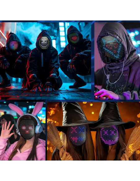 Máscara LED Iluminada Laiyashiman con Detección de Gestos