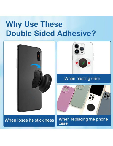 10 Almohadillas Adhesivas Doble Cara Pormkig 35mm para Soporte Teléfono