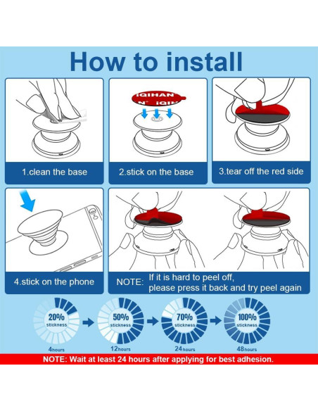 10 Almohadillas Adhesivas Doble Cara Pormkig 35mm para Soporte Teléfono