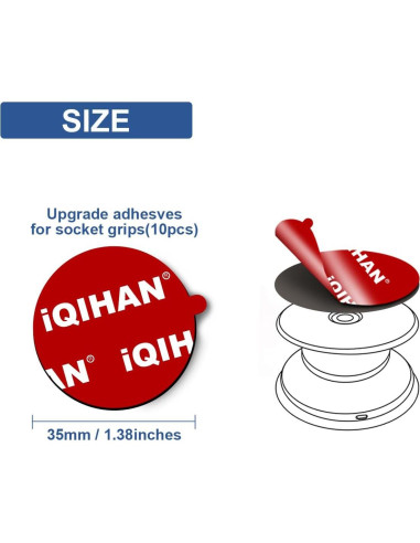 10 Almohadillas Adhesivas Doble Cara Pormkig 35mm para Soporte Teléfono