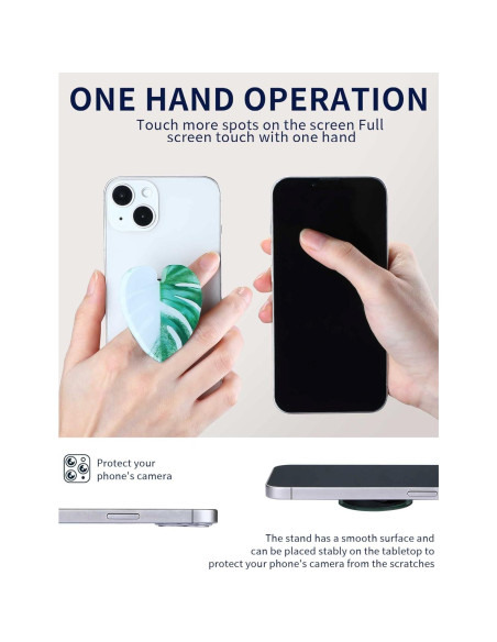 Soporte para Teléfono Celular Macarrie con Hojas Tropicales - 8 Pcs